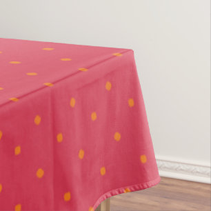 Magenta Red Pink With Goldfish Orange Spots Tablecloth