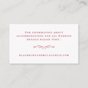 Magenta Red Wedding Website Details Enclosure Card