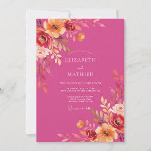 Magenta Resplendent Summer Wedding Invitation