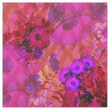 magenta retro floral fabric