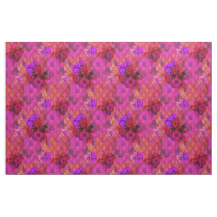 magenta retro floral fabric