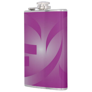 Magenta ribbons hip flask