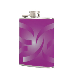 Magenta ribbons hip flask