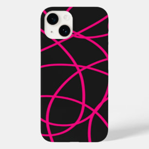 Magenta Ribbons on Black Case-Mate iPhone 14 Case