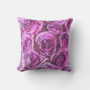 Magenta roses cushion