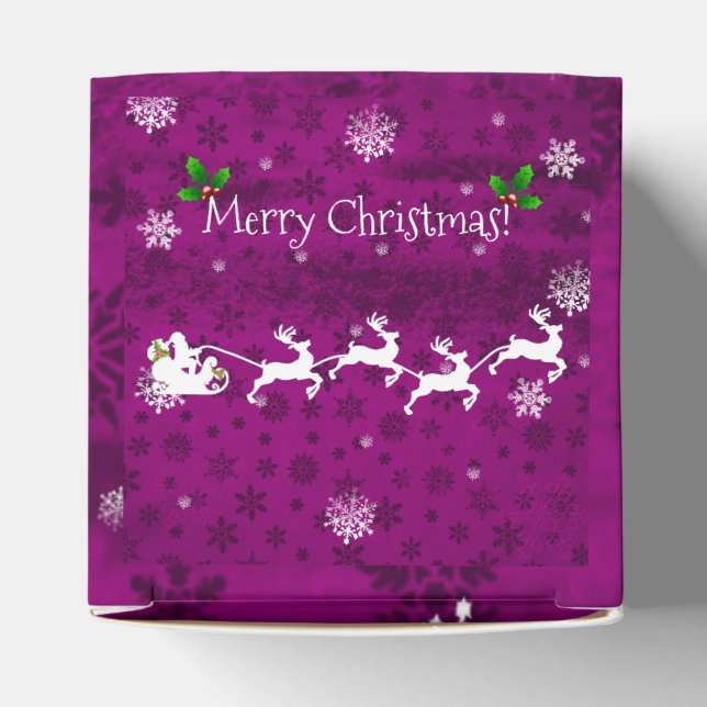 Magenta Santa's Sleigh and Reindeer Favour Box (Top)