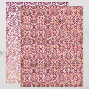  Magenta shabby vintage motif scrapbook paper