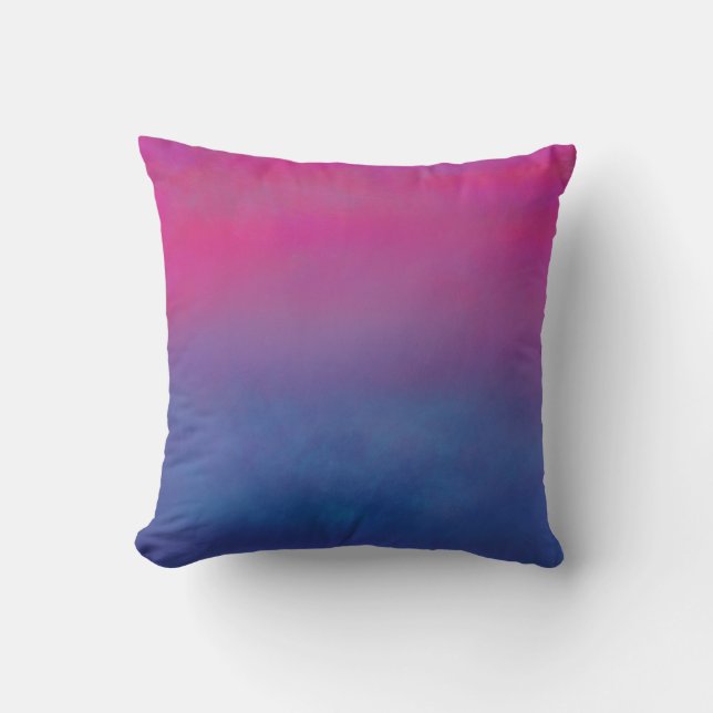 Magenta Sky Abstract Landscape Cushion (Front)