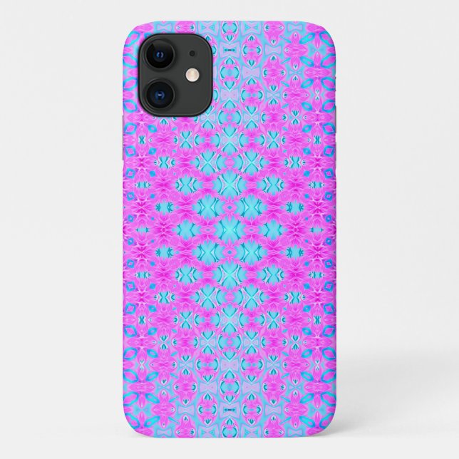 Magenta, Sky Blue, and Navy Geometric  Case-Mate iPhone Case (Back)