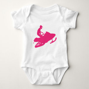 Magenta-Snowmobiler Baby Bodysuit