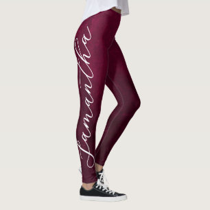Magenta solid colour All-Over-Print Leggings