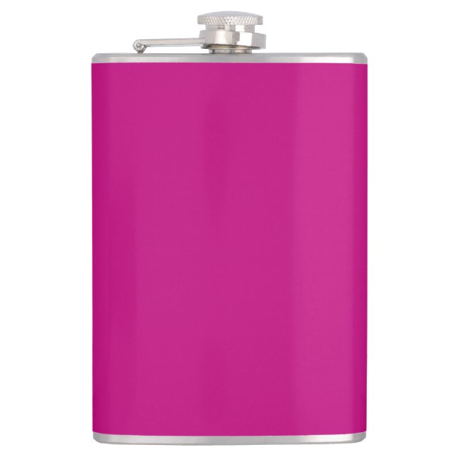 Magenta (solid colour)  hip flask (Front)