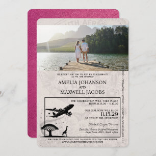 Magenta South Africa Passport Wedding Invitation