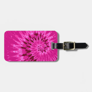 Magenta Spiral Tie Dye Luggage Tag