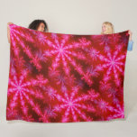 Magenta Starburst Mandelbrot Psychedelic Fractal Fleece Blanket<br><div class="desc">This beautiful fleece blanket features a magenta or hot pink starburst design based on the Mandelbrot fractal set. A fractal is a never ending pattern based on a mathematical equation - this particular fractal looks very much like snowflakes or ice crystals.</div>