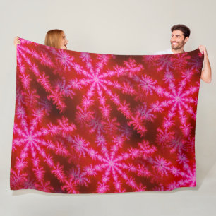 Magenta Starburst Mandelbrot Psychedelic Fractal Fleece Blanket