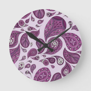 Magenta Teardrops Clock