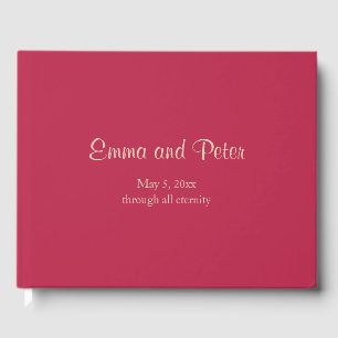 Magenta "Through All Eternity" Minimalist Wedding Guest Book