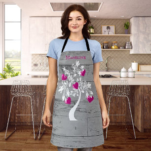 Magenta Tree of Hearts Personalised Apron