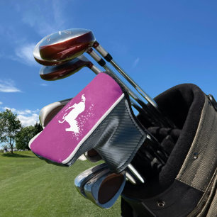 Magenta Unicorn Personalised Golf Head Cover