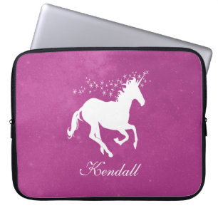 Magenta Unicorn Personalised Laptop Sleeve