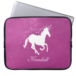 Magenta Unicorn Personalised Laptop Sleeve