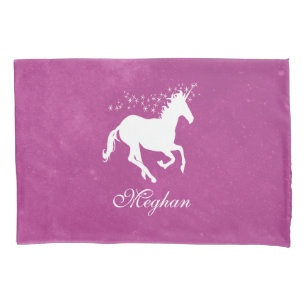 Magenta Unicorn Personalised Pillowcase