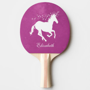 Magenta Unicorn Personalised Ping Pong Paddle