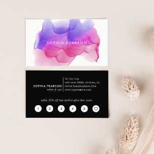 Magenta Watercolor Blot   Loyalty Card