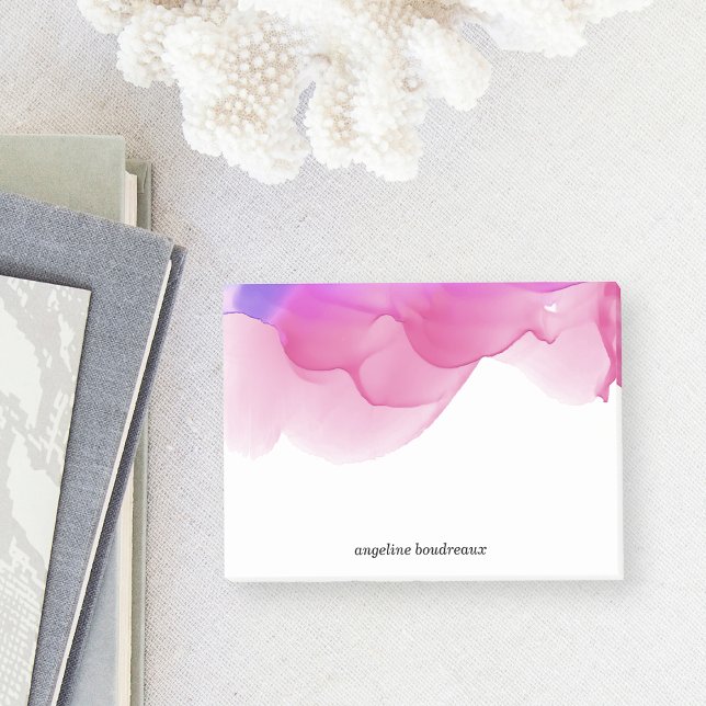 Magenta Watercolor Personalised Post-it Notes (Creator Uploaded)