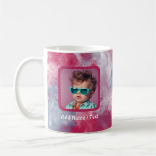 Magenta Watercolor Wash & Customisable Photo Mug