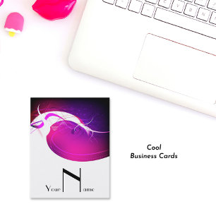 Magenta Waves Paris Abstract Pattern Business Card