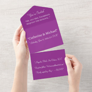 Magenta Wedding Invite   Bold Minimal Design