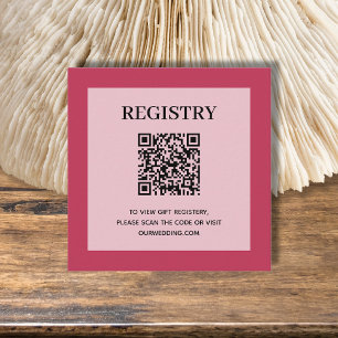 Magenta Wedding Registry QR Code Enclosure Card