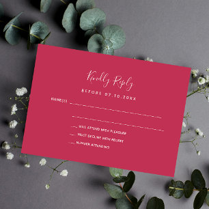 Magenta wedding response RSVP Card