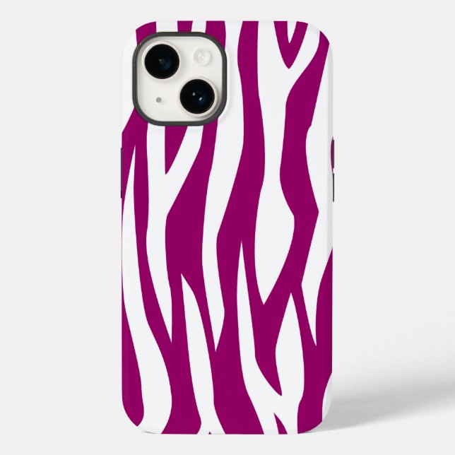 Magenta Zebra Print Case-Mate iPhone Case (Back)