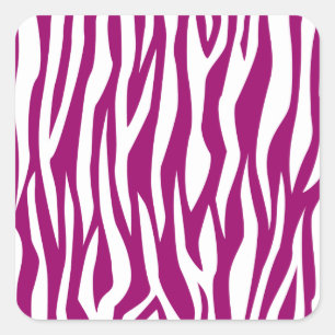 Magenta Zebra Print Square Sticker