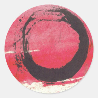 Magenta Zen Circle Classic Round Sticker