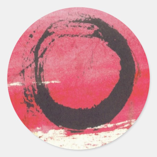 Magenta Zen Circle Classic Round Sticker (Front)