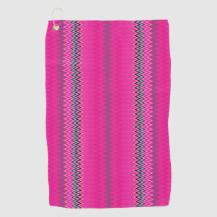 Magenta Zigzag Golf Towel