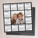 Magentic Calendar Square with Photo Car Magnet<br><div class="desc">A photo collage with a 2025 calendar and room to add text. A great way to display your favourite photo throughout the year. A fun item for the New Year to use at the office or at home. To change colours on the background and calendar, click on the advanced design...</div>