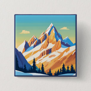 Magestic Mountains 15 Cm Square Badge