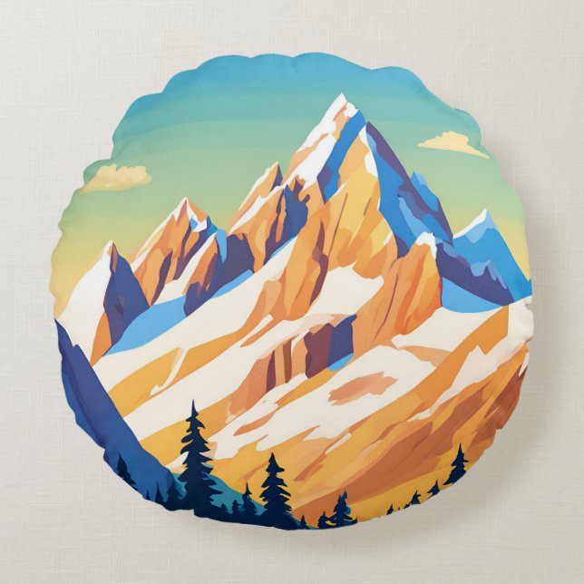 Magestic Mountains Round Cushion (Front)