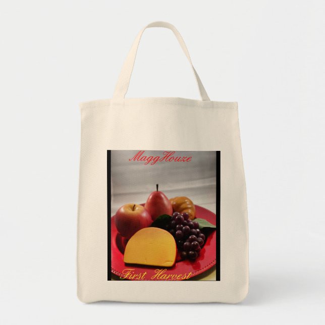 MaggHouze First Harvest Grocery Tote Bag (Front)