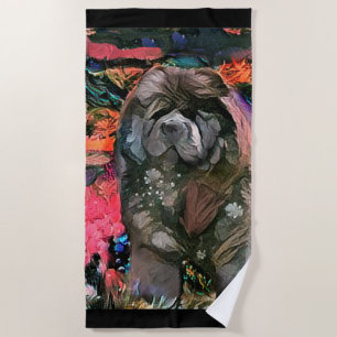 MAGGIE black chow beach towel