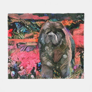MAGGIE black chow  fleece blanket 3 sizes