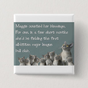 Maggie counted her blessings 15 cm square badge