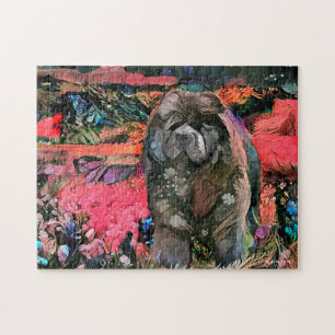 Maggie the black Chow Jigsaw Puzzle . Choose size