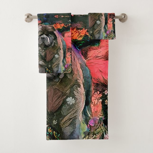 MAGGIE the black chow TOWEL SET (Insitu)