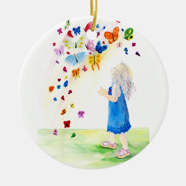 Maggie's Butterflies Ceramic Tree Decoration (Front)